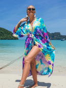 Women's Tie-Dye Rainbow Beach Cover Up Beach Cover Ups Iconix