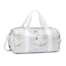 Women’s White and Gold Marble Wet and Dry Gym Bag Gym Bags Iconix