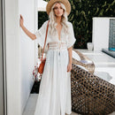 Women's White Beach Cover-up with Tie Detail Beach Cover-Up Iconix