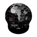World Wide Map Mouse Pad with Gel Wrist Guard Support Mouse Pads Iconix