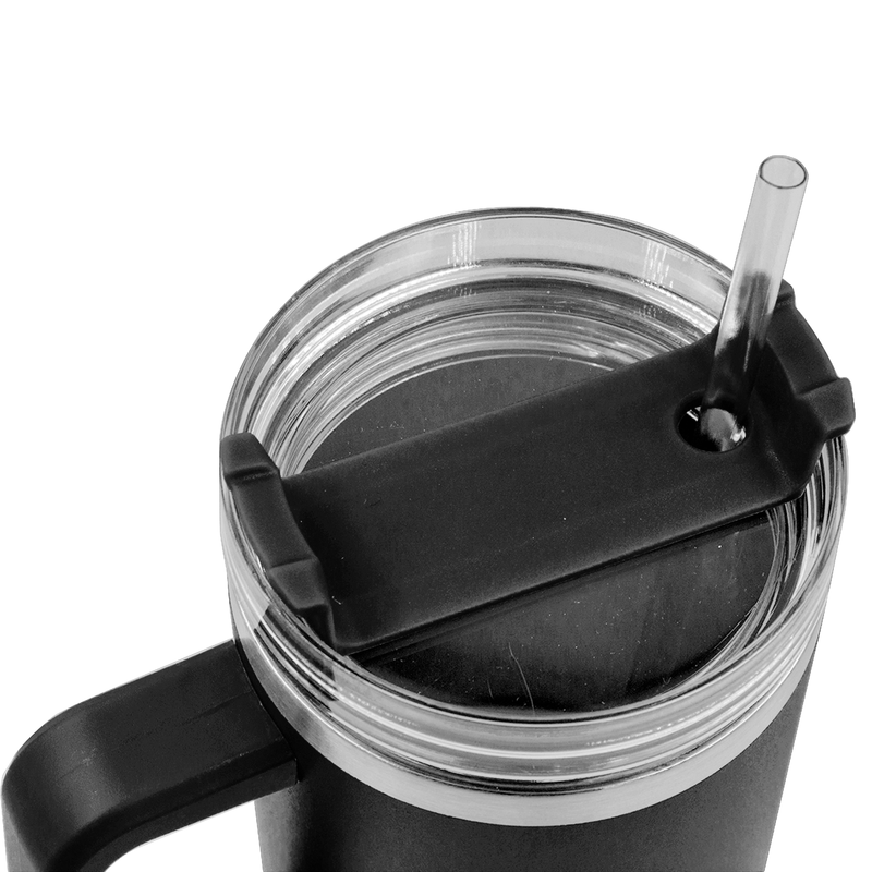 1.2L Stainless Steel Thermo Travel Flask with handle - Black
