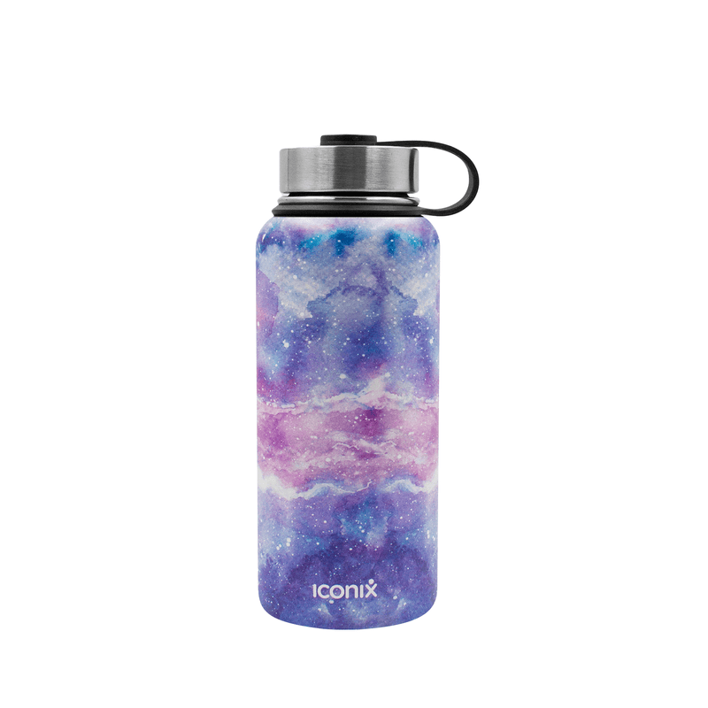 Iconix Milky Way Blue Stainless Steel Hot and Cold Flask - Stainless Steel Lid