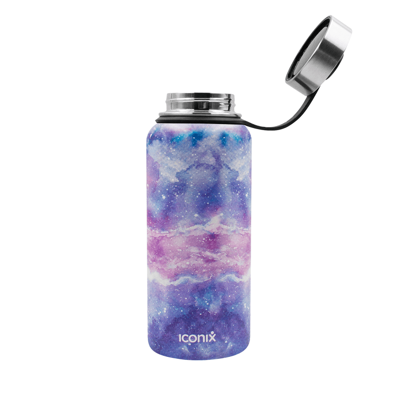 Iconix Milky Way Blue Stainless Steel Hot and Cold Flask - Stainless Steel Lid