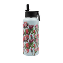 Iconix Pink Protea Stainless Steel Hot and Cold Flask - Straw Lid