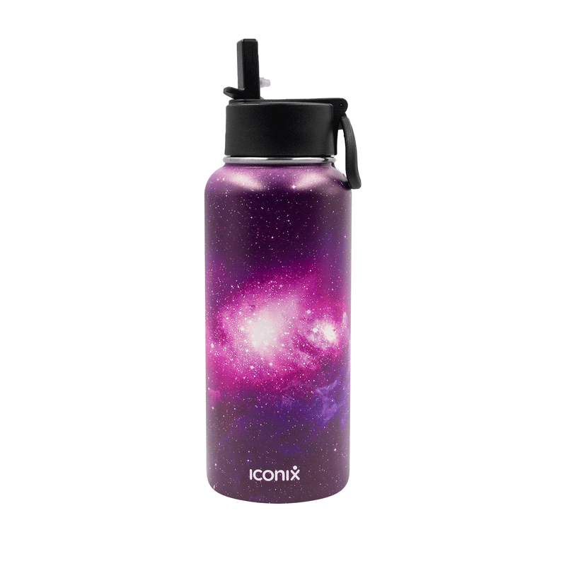 Iconix Purple Midnight Stainless Steel Hot and Cold Flask - Straw Lid