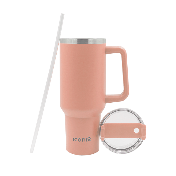 1.2L Stainless Steel Thermo Travel Flask with handle - Peach