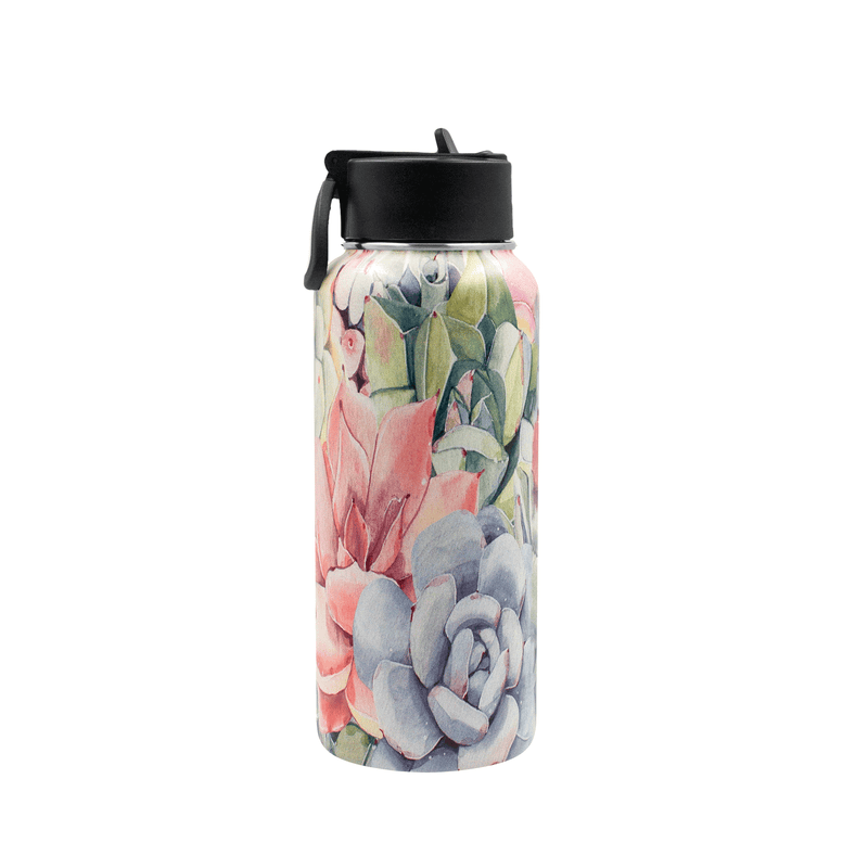 Iconix Succulent Selection Stainless Steel Hot and Cold Flask - Straw Lid