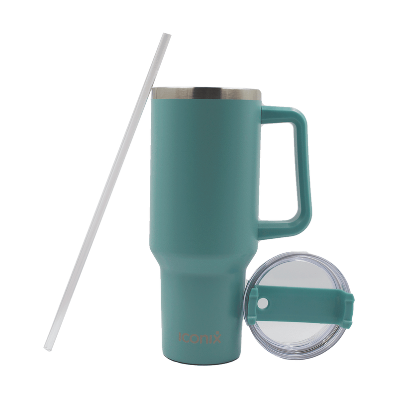 1.2L Stainless Steel Thermo Travel Flask with handle - Teal