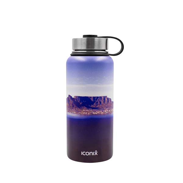 Iconix Table Mountain Cityscape Stainless Steel Hot and Cold Flask - Stainless Steel Lid