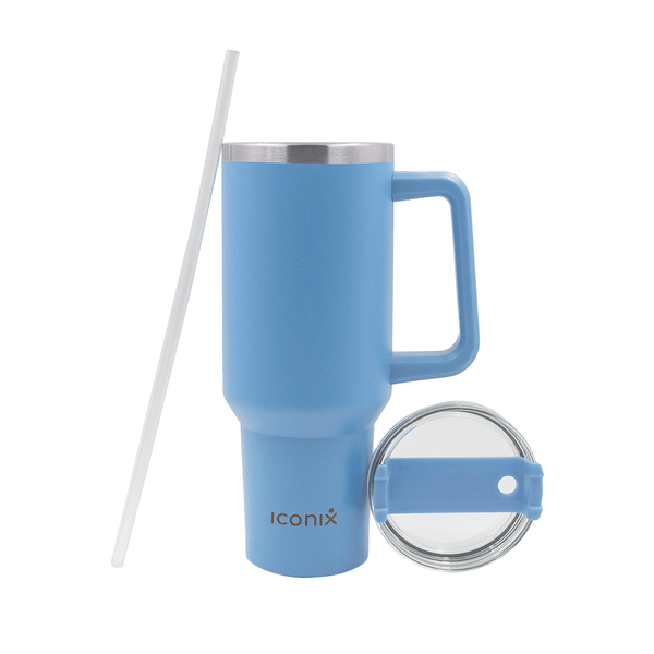 1.2L Stainless Steel Thermo Travel Flask with handle - Light Blue