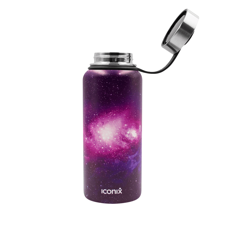 Iconix Purple Midnight Stainless Steel Hot and Cold Flask - Stainless Steel Lid