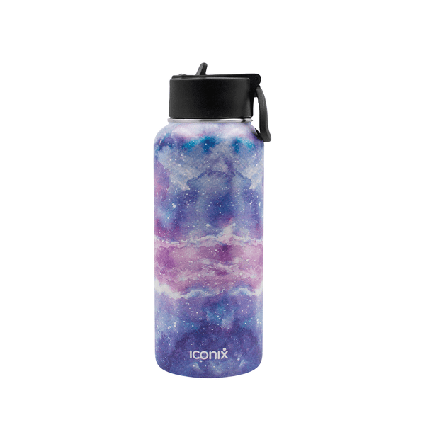 Iconix Milky Way Blue Stainless Steel Hot and Cold Flask - Straw Lid
