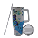 1.2L Stainless Steel Thermo Travel Flask with handle - Butterfly