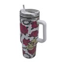 1.2L Stainless Steel Thermo Travel Flask with handle - Deadly Roses