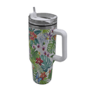 1.2L Stainless Steel Thermo Travel Flask with handle - Floral Burst