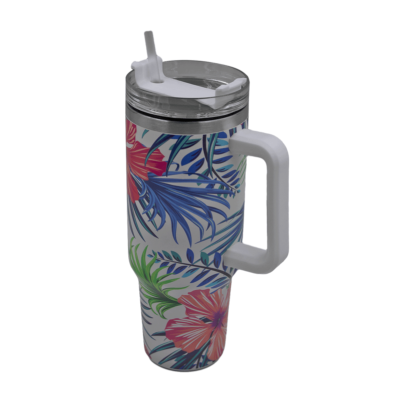 1.2L Stainless Steel Thermo Travel Flask with handle - Tropical Flare