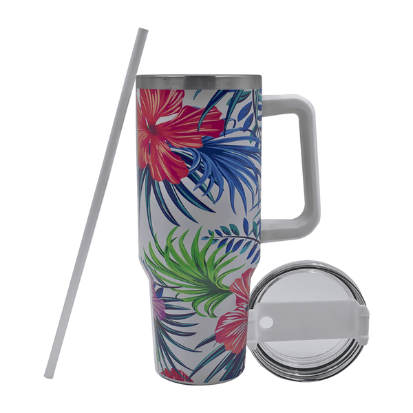 1.2L Stainless Steel Thermo Travel Flask with handle - Tropical Flare