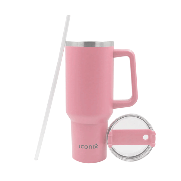 1.2L Stainless Steel Thermo Travel Flask with handle - Pink