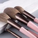 11 Piece Pink Matte Makeup Brush Set