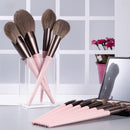 11 Piece Pink Matte Makeup Brush Set
