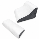 2-Piece Curved Bed Wedge Pillow with Headrest for Back Support