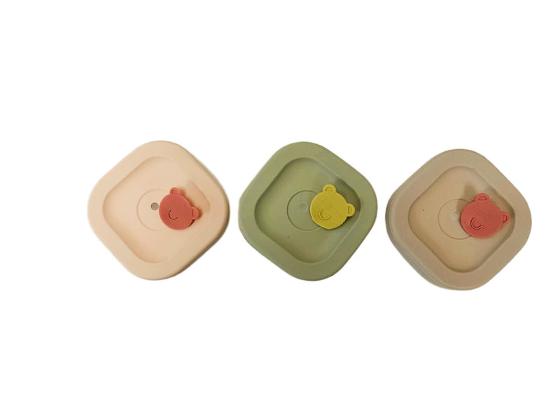 3 Piece Freezer-Safe Glass Food Containers with Silicone Lids