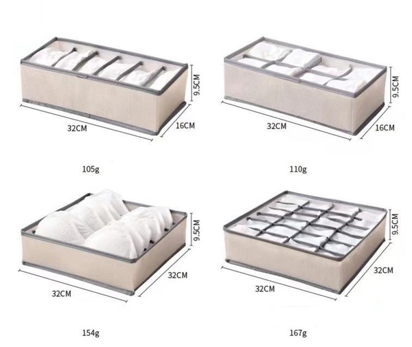 4 Piece Drawer Storage Organiser Set