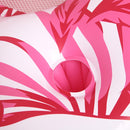 Head & Footrest Inflatable Pool Lounger with Cup Holders – Pink Leaf