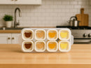 8 Piece Silicone Baby Food Storage Container Set with Tray - Earthy Colour