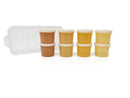 8 Piece Silicone Baby Food Storage Container Set with Tray - Earthy Colour