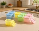 8 Piece Silicone Baby Food Storage Container Set with Tray - Multi Colour