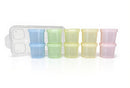 8 Piece Silicone Baby Food Storage Container Set with Tray - Multi Colour