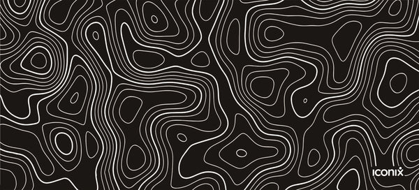 Abstract Contoured Lines - Black Full Desk XL Coverage Gaming and Office Mouse Pad