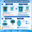 Kids Bubble Torch Machine with Lights & Rechargeable Battery - Blue