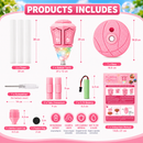Kids Bubble Torch Machine with Lights & Rechargeable Battery - Pink