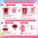 Kids Bubble Torch Machine with Lights & Rechargeable Battery - Pink