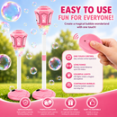 Kids Bubble Torch Machine with Lights & Rechargeable Battery - Pink