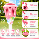 Kids Bubble Torch Machine with Lights & Rechargeable Battery - Pink