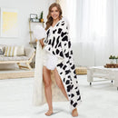 Animal Fluffy Fleece Unisex Hooded Blankets - Cow