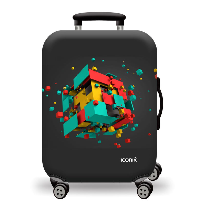 Printed Luggage Protector Cover - Cubex Flux