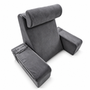 Detachable Reading Pillow with Armrests & Headrest – Back Support Grey