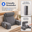 Detachable Reading Pillow with Armrests & Headrest – Back Support Grey