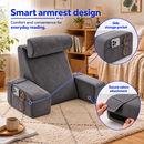 Detachable Reading Pillow with Armrests & Headrest – Back Support Grey
