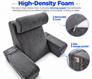 Detachable Reading Pillow with Armrests & Headrest – Back Support Grey