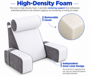 Detachable Reading Pillow with Armrests & Headrest – Back Support - White and Grey