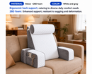 Detachable Reading Pillow with Armrests & Headrest – Back Support - White and Grey