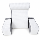 Detachable Reading Pillow with Armrests & Headrest – Back Support - White and Grey