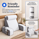 Detachable Reading Pillow with Armrests & Headrest – Back Support - White and Grey