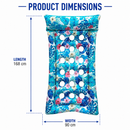 Extra Large Inflatable Pool Float Mattress with Pillow - Blue Floral