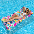 Extra Large Inflatable Pool Float Mattress with Pillow - Summer Vibes